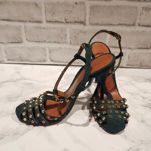SCHUTZ, 6.5, Green Spiked Stilleto